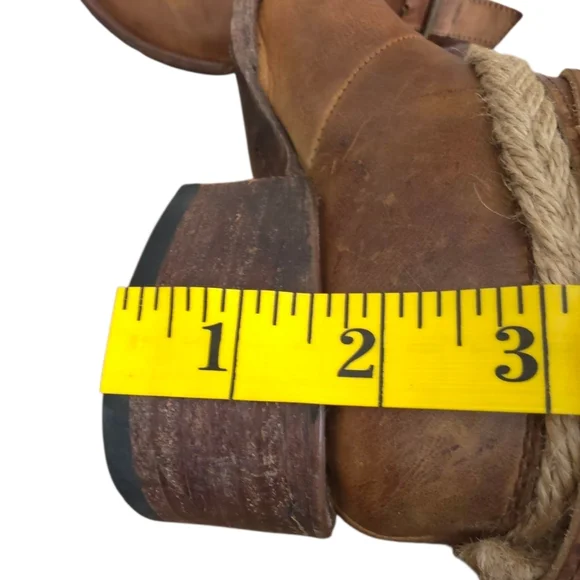 Freebird Drove Tan Distressed Leather Strappy Cowboy Boots Size 6 - Picture 14 of 17